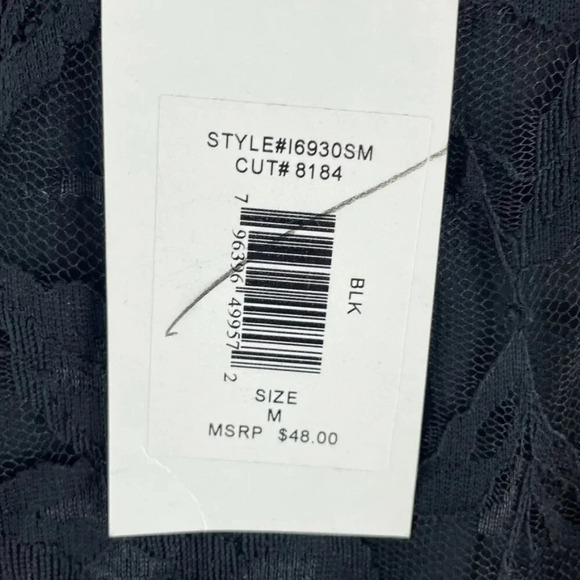 Isaac Mizrahi Lace Blouse Womens M Black NWT 2325 - Picture 5 of 9